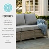image:imageMartha Stewart Lily Pond IndoorOutdoor 4Seat Patio Sofa in Weathered Gray Rattan Wicker AllWeather Gray Back and Seat Cushions 300 Lb Static Weight Per Seat