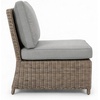 image:imageMartha Stewart Lily Pond IndoorOutdoor Armless Patio Center Seat in Weathered Gray Rattan Wicker with AllWeather Gray Back and Seat Cushions 300 Lb Static Weight