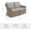 image:imageMartha Stewart Lily Pond IndoorOutdoor Patio Loveseat in Weathered Gray Rattan Wicker with AllWeather Gray Back and Seat Cushions 300 Lb Static Weight Per Seat