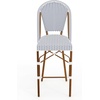 image:imageMartha Stewart Lily Pond IndoorOutdoor Stackable Bar Stools with Natural Woodgrain Aluminum Frame Finish BlackWhite Woven Rattan Backrests and Seats Set of 2Navy  WhiteNatural Frame