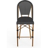 image:imageMartha Stewart Lily Pond IndoorOutdoor Stackable Bar Stools with Natural Woodgrain Aluminum Frame Finish BlackWhite Woven Rattan Backrests and Seats Set of 2Black  WhiteNatural Frame