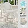 image:imageMartha Stewart Lily Pond IndoorOutdoor Stackable Bar Stools with Natural Woodgrain Aluminum Frame Finish BlackWhite Woven Rattan Backrests and Seats Set of 2Gray  WhiteGray Frame