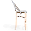 image:imageMartha Stewart Lily Pond IndoorOutdoor Stackable Bar Stools with Natural Woodgrain Aluminum Frame Finish BlackWhite Woven Rattan Backrests and Seats Set of 2Navy  WhiteNatural Frame