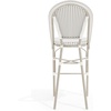 image:imageMartha Stewart Lily Pond IndoorOutdoor Stackable Bar Stools with Natural Woodgrain Aluminum Frame Finish BlackWhite Woven Rattan Backrests and Seats Set of 2Gray  WhiteGray Frame