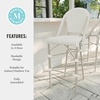 image:imageMartha Stewart Lily Pond IndoorOutdoor Stackable Bar Stools with Natural Woodgrain Aluminum Frame Finish BlackWhite Woven Rattan Backrests and Seats Set of 2Gray  WhiteGray Frame
