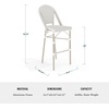 image:imageMartha Stewart Lily Pond IndoorOutdoor Stackable Bar Stools with Natural Woodgrain Aluminum Frame Finish BlackWhite Woven Rattan Backrests and Seats Set of 2Gray  WhiteGray Frame