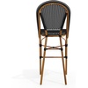 image:imageMartha Stewart Lily Pond IndoorOutdoor Stackable Bar Stools with Natural Woodgrain Aluminum Frame Finish BlackWhite Woven Rattan Backrests and Seats Set of 2Black  WhiteNatural Frame