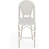 image:imageMartha Stewart Lily Pond IndoorOutdoor Stackable Bar Stools with Natural Woodgrain Aluminum Frame Finish BlackWhite Woven Rattan Backrests and Seats Set of 2Gray  WhiteGray Frame