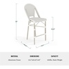 image:imageMartha Stewart Lily Pond IndoorOutdoor Stackable Counter Stools with Gray Woodgrain Aluminum Frame Finish WhiteGray Woven Rattan BackrestsSeats Set of 2Gray  WhiteGray Frame