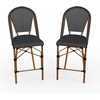 image:imageMartha Stewart Lily Pond IndoorOutdoor Stackable Counter Stools with Gray Woodgrain Aluminum Frame Finish WhiteGray Woven Rattan BackrestsSeats Set of 2Gray  WhiteGray Frame
