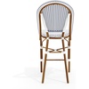 image:imageMartha Stewart Lily Pond IndoorOutdoor Stackable Counter Stools with Gray Woodgrain Aluminum Frame Finish WhiteGray Woven Rattan BackrestsSeats Set of 2Navy  WhiteNatural Frame