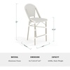 image:imageMartha Stewart Lily Pond IndoorOutdoor Stackable Counter Stools with Gray Woodgrain Aluminum Frame Finish WhiteGray Woven Rattan BackrestsSeats Set of 2Gray  WhiteGray Frame