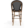 image:imageMartha Stewart Lily Pond IndoorOutdoor Stackable Counter Stools with Gray Woodgrain Aluminum Frame Finish WhiteGray Woven Rattan BackrestsSeats Set of 2Black  WhiteNatural Frame