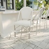 image:imageMartha Stewart Lily Pond IndoorOutdoor Stackable Counter Stools with Gray Woodgrain Aluminum Frame Finish WhiteGray Woven Rattan BackrestsSeats Set of 2Gray  WhiteGray Frame