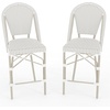 image:imageMartha Stewart Lily Pond IndoorOutdoor Stackable Counter Stools with Gray Woodgrain Aluminum Frame Finish WhiteGray Woven Rattan BackrestsSeats Set of 2Gray  WhiteGray Frame