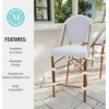 image:imageMartha Stewart Lily Pond IndoorOutdoor Stackable Counter Stools with Gray Woodgrain Aluminum Frame Finish WhiteGray Woven Rattan BackrestsSeats Set of 2Gray  WhiteGray Frame