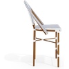 image:imageMartha Stewart Lily Pond IndoorOutdoor Stackable Counter Stools with Gray Woodgrain Aluminum Frame Finish WhiteGray Woven Rattan BackrestsSeats Set of 2Navy  WhiteNatural Frame