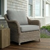 image:imageMartha Stewart Lily Pond IndoorOutdoor Weathered Gray Rattan Wicker Patio Club Chair with AllWeather Gray Back and Seat Cushions 300 Lb Static Weight CapacitySet of 1