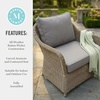 image:imageMartha Stewart Lily Pond IndoorOutdoor Weathered Gray Rattan Wicker Patio Club Chair with AllWeather Gray Back and Seat Cushions 300 Lb Static Weight CapacitySet of 1
