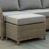 image:imageMartha Stewart Lily Pond Rattan Wicker IndoorOutdoor Patio Ottoman in Weathered Gray with 4 Gray Olefin Cushion Steel Frame and Zippered Removable Cushion Cover