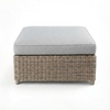 image:imageMartha Stewart Lily Pond Rattan Wicker IndoorOutdoor Patio Ottoman in Weathered Gray with 4 Gray Olefin Cushion Steel Frame and Zippered Removable Cushion Cover