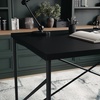 image:imageMartha Stewart Maddox Home Office Parsons Desk in Black Wood Grain with Oil Rubbed Bronze Metal XFrame
