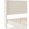image:imageMartha Stewart Maisie Platform Bed with Wingback Headboard and Cushioned Side Rails Faux Linen Upholstery Wood Slat Foundation No Box Spring Needed Queen BeigeOffwhite
