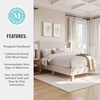 image:imageMartha Stewart Maisie Platform Bed with Wingback Headboard and Cushioned Side Rails Faux Linen Upholstery Wood Slat Foundation No Box Spring Needed Queen BeigeBeige