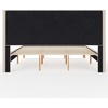 image:imageMartha Stewart Maisie Platform Bed with Wingback Headboard and Cushioned Side Rails Faux Linen Upholstery Wood Slat Foundation No Box Spring Needed Queen BeigeBeige
