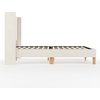 image:imageMartha Stewart Maisie Platform Bed with Wingback Headboard and Cushioned Side Rails Faux Linen Upholstery Wood Slat Foundation No Box Spring Needed Queen BeigeOffwhite