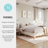 image:imageMartha Stewart Maisie Platform Bed with Wingback Headboard and Cushioned Side Rails Faux Linen Upholstery Wood Slat Foundation No Box Spring Needed Queen BeigeOffwhite