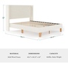 image:imageMartha Stewart Maisie Platform Bed with Wingback Headboard and Cushioned Side Rails Faux Linen Upholstery Wood Slat Foundation No Box Spring Needed Queen BeigeOffwhite