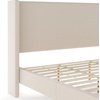 image:imageMartha Stewart Maisie Platform Bed with Wingback Headboard and Cushioned Side Rails Faux Linen Upholstery Wood Slat Foundation No Box Spring Needed Queen BeigeBeige