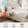image:imageMartha Stewart Maisie Platform Bed with Wingback Headboard and Cushioned Side Rails Faux Linen Upholstery Wood Slat Foundation No Box Spring Needed Queen BeigeBeige