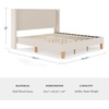 image:imageMartha Stewart Maisie Platform Bed with Wingback Headboard and Cushioned Side Rails Faux Linen Upholstery Wood Slat Foundation No Box Spring Needed Queen BeigeBeige
