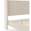 image:imageMartha Stewart Maisie Platform Bed with Wingback Headboard and Cushioned Side Rails Faux Linen Upholstery Wood Slat Foundation No Box Spring Needed Queen BeigeBeige