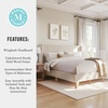 image:imageMartha Stewart Maisie Platform Bed with Wingback Headboard and Cushioned Side Rails Faux Linen Upholstery Wood Slat Foundation No Box Spring Needed Queen BeigeBeige