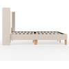 image:imageMartha Stewart Maisie Platform Bed with Wingback Headboard and Cushioned Side Rails Faux Linen Upholstery Wood Slat Foundation No Box Spring Needed Queen BeigeBeige