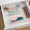 image:imageMartha Stewart Miles Plastic Stackable Office Desk Drawer Organizers Set of 6 ClearClearGold Trim