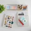 image:imageMartha Stewart Miles Plastic Stackable Office Desk Drawer Organizers Set of 6 ClearClearGold Trim