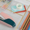 image:imageMartha Stewart Miles Plastic Stackable Office Desk Drawer Organizers Set of 6 ClearClearGold Trim