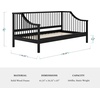 image:imageMartha Stewart Neely Platform Daybed with Wood Spindles Solid Wood Frame No Box Spring Needed Twin Size BlackBlack