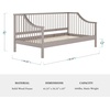 image:imageMartha Stewart Neely Platform Daybed with Wood Spindles Solid Wood Frame No Box Spring Needed Twin Size BlackGrey