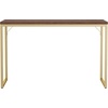 image:imageMartha Stewart Noah Home Office Parsons Desk in Gray Wood Grain with Oil Rubbed Bronze Metal FrameWalnut TopPolished Brass Frame
