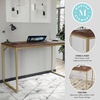 image:imageMartha Stewart Noah Home Office Parsons Desk in Gray Wood Grain with Oil Rubbed Bronze Metal FrameWalnut TopPolished Brass Frame