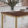 image:imageMartha Stewart Noah Home Office Parsons Desk in Gray Wood Grain with Oil Rubbed Bronze Metal FrameWalnut TopPolished Brass Frame