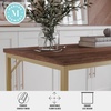 image:imageMartha Stewart Noah Home Office Parsons Desk in Gray Wood Grain with Oil Rubbed Bronze Metal FrameWalnut TopPolished Brass Frame