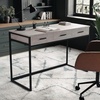 image:imageMartha Stewart Ollie Home Office Desk with 3 Drawers in Walnut Wood Grain with Oil Rubbed Bronze HardwareGray TopOil Rubbed Bronze Frame
