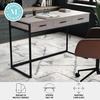 image:imageMartha Stewart Ollie Home Office Desk with 3 Drawers in Walnut Wood Grain with Oil Rubbed Bronze HardwareGray TopOil Rubbed Bronze Frame