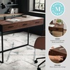 image:imageMartha Stewart Ollie Home Office Desk with 3 Drawers in Walnut Wood Grain with Oil Rubbed Bronze HardwareWalnut TopOil Rubbed Bronze Frame